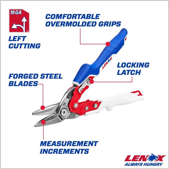 Lenox Left Cut Aviation Snips, large image number 1