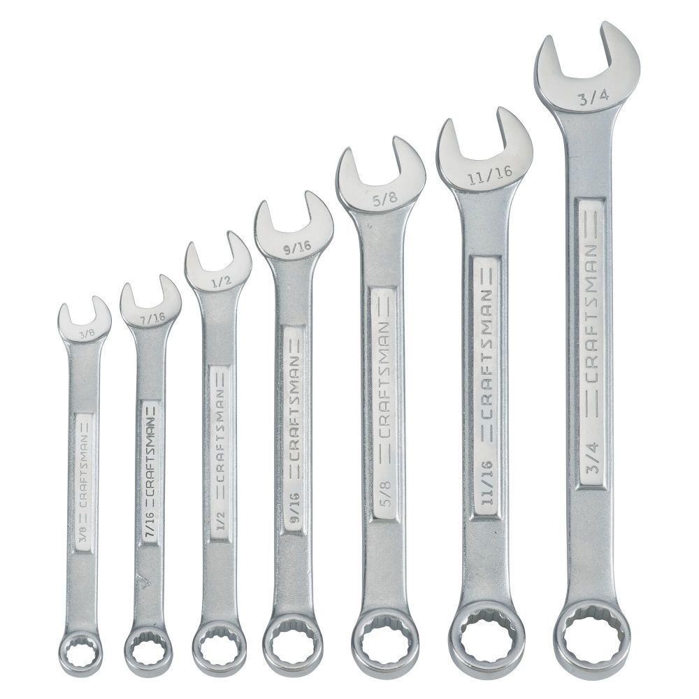 CRAFTSMAN SAE Raised-Panel Combination Wrench Set, 7 Piece – CMMT87016