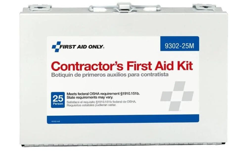 First Aid Only Contractors First Aid Kit 25 Person Metal Case, large image number 1