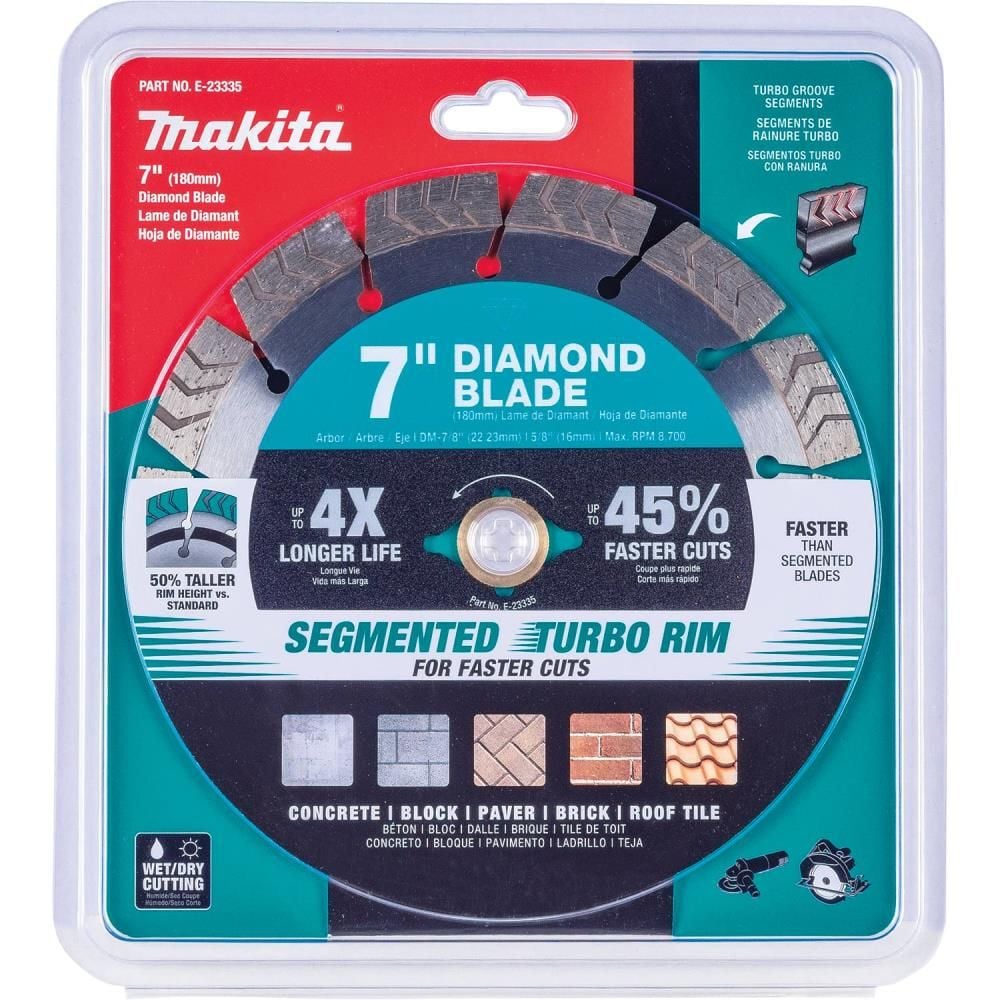 Makita 7 Inch Segmented Turbo Rim Diamond Blade for Concrete and Brick, large image number 3