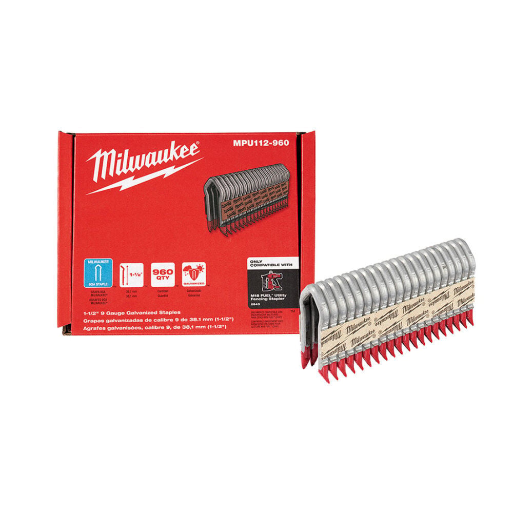 Milwaukee Galvanized Staples 1.5inch 9 Gauge, large image number 2