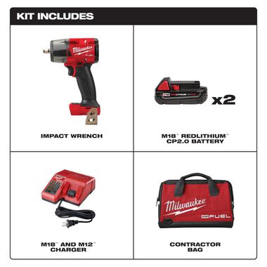 Milwaukee M18 FUEL 3/8 Mid-Torque Impact Wrench with Friction Ring CP2.0 Kit, large image number 1