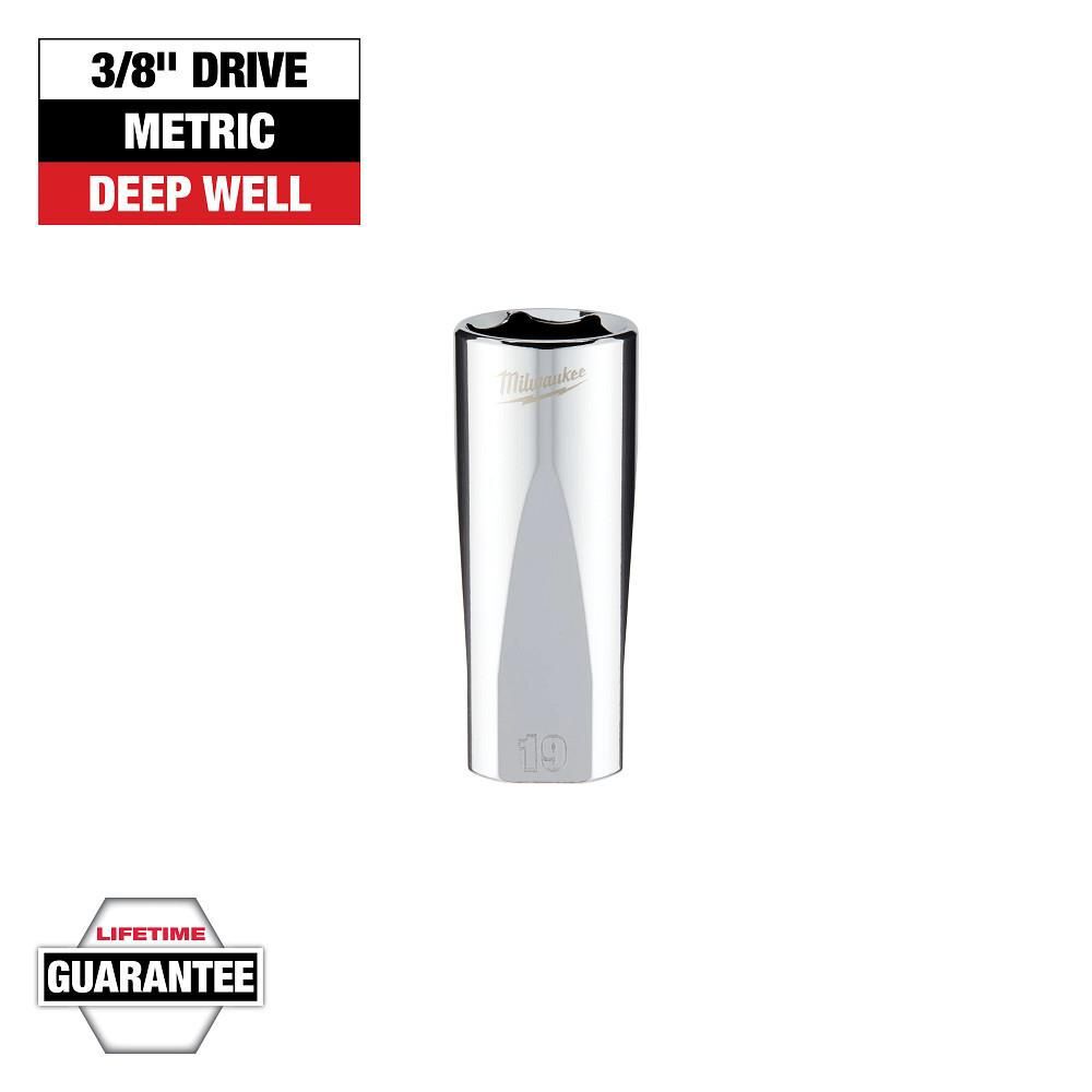Milwaukee Promotional 3/8 Inch Drive 19mm Metric 6-Point Deep Socket, large image number 8