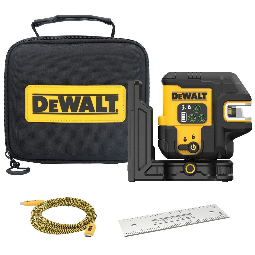 DEWALT USB Rechargeable Green 5 Spot & Cross Line Laser Base Kit, large image number 1