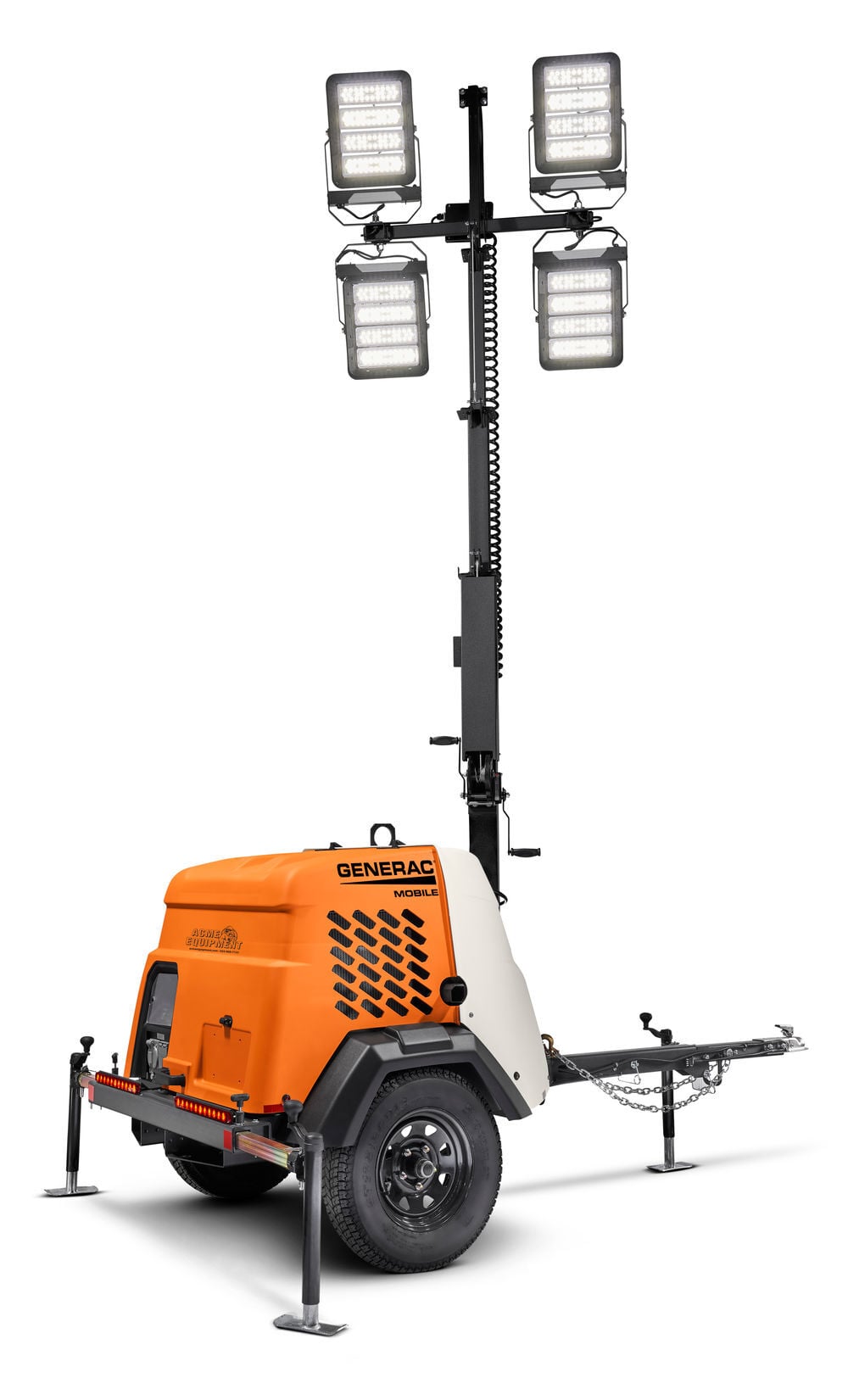 Generac Mobile Products 6kW 23 Ft Vertical Mast Mobile 4 Bulb LED Light Tower with Kubota Diesel Engine, large image number 1