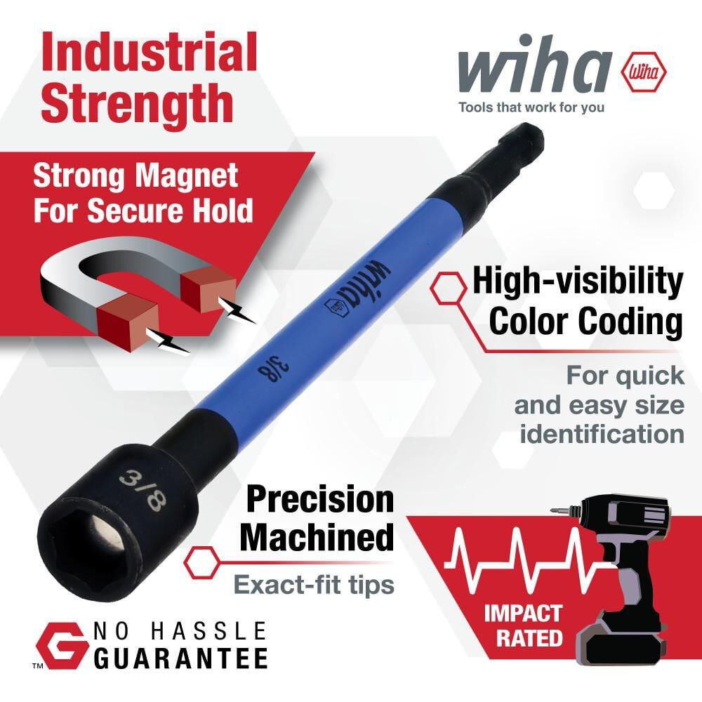 Wiha Color Coded Magnetic Nut Setters 6 Piece Set, large image number 2