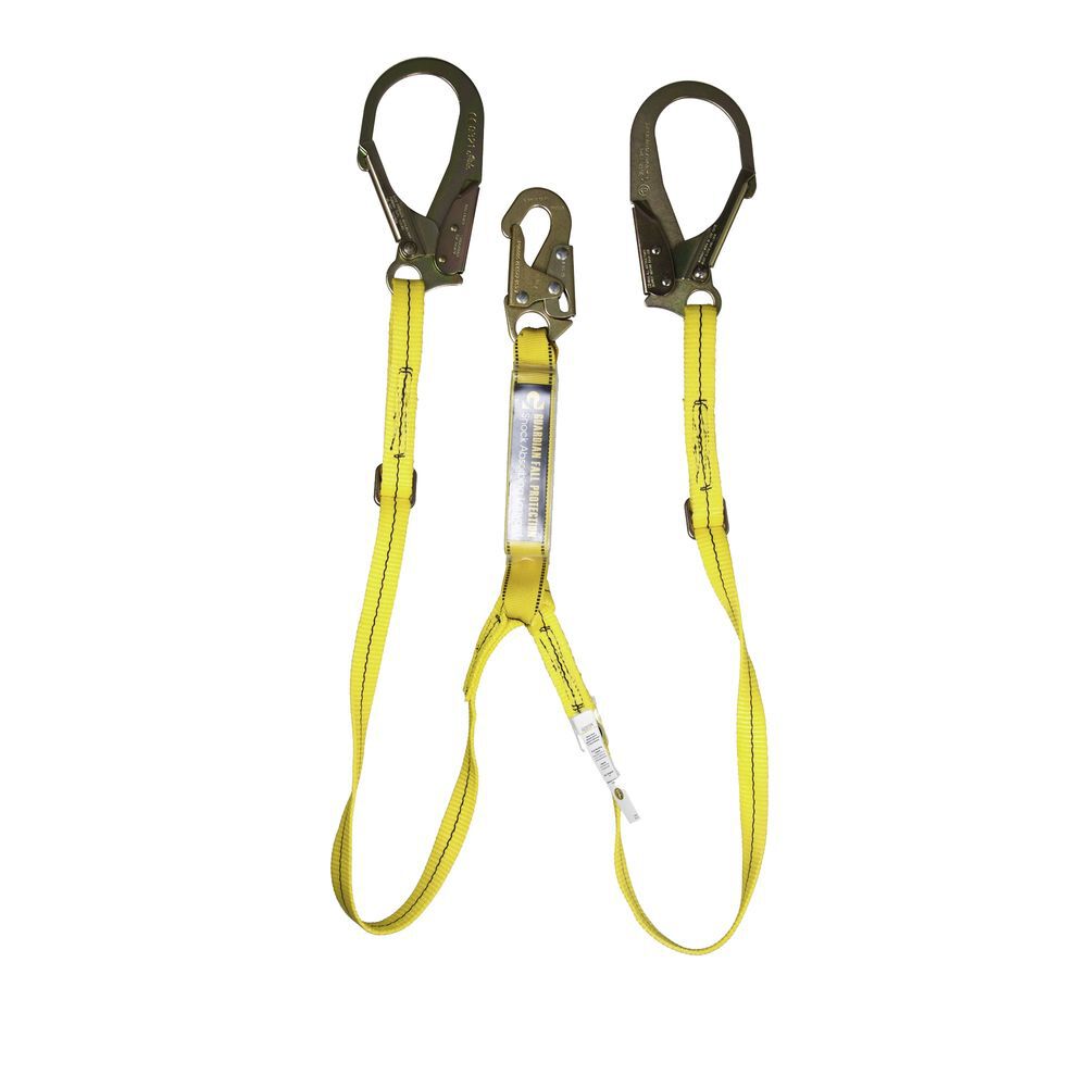 Guardian Fall Protection 4-6' Double Leg Shock Absorbing Adjustable Lanyard, large image number 1