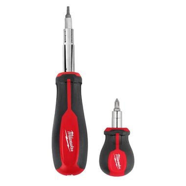 Milwaukee 11-in-1 Multi-Bit Screwdriver and 6-IN-1 Stubby Multi-Bit Screwdriver, 2 Pieces