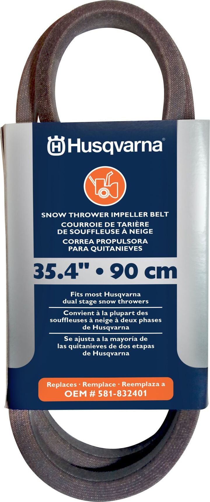 Husqvarna 35.4 Inch Rubber Impeller Belt for 24 and 27 Inch Snow Throwers