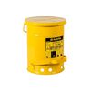 Justrite 6 Gallon Yellow Steel Self-Closing Cover Oily Waste Can, small image number 1