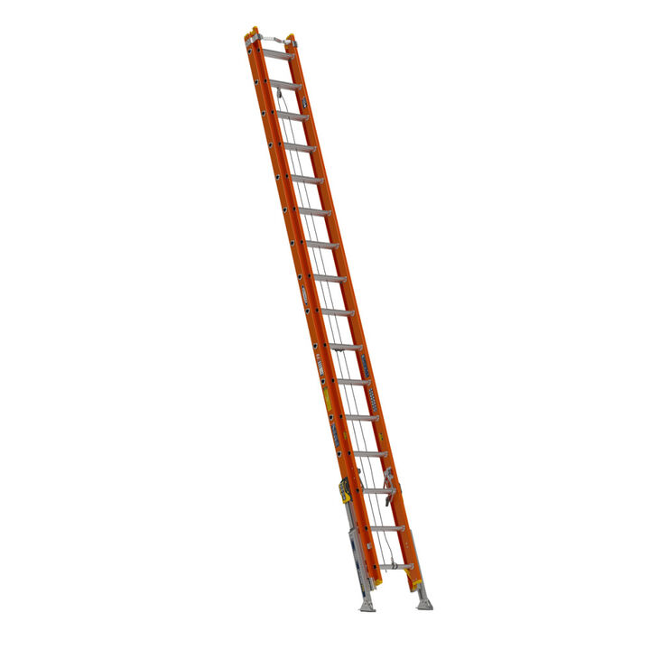 Werner Type IA Fiberglass D-Rung Extension Ladder with V-Rung and Werner LevelSafe Pro Leveler
