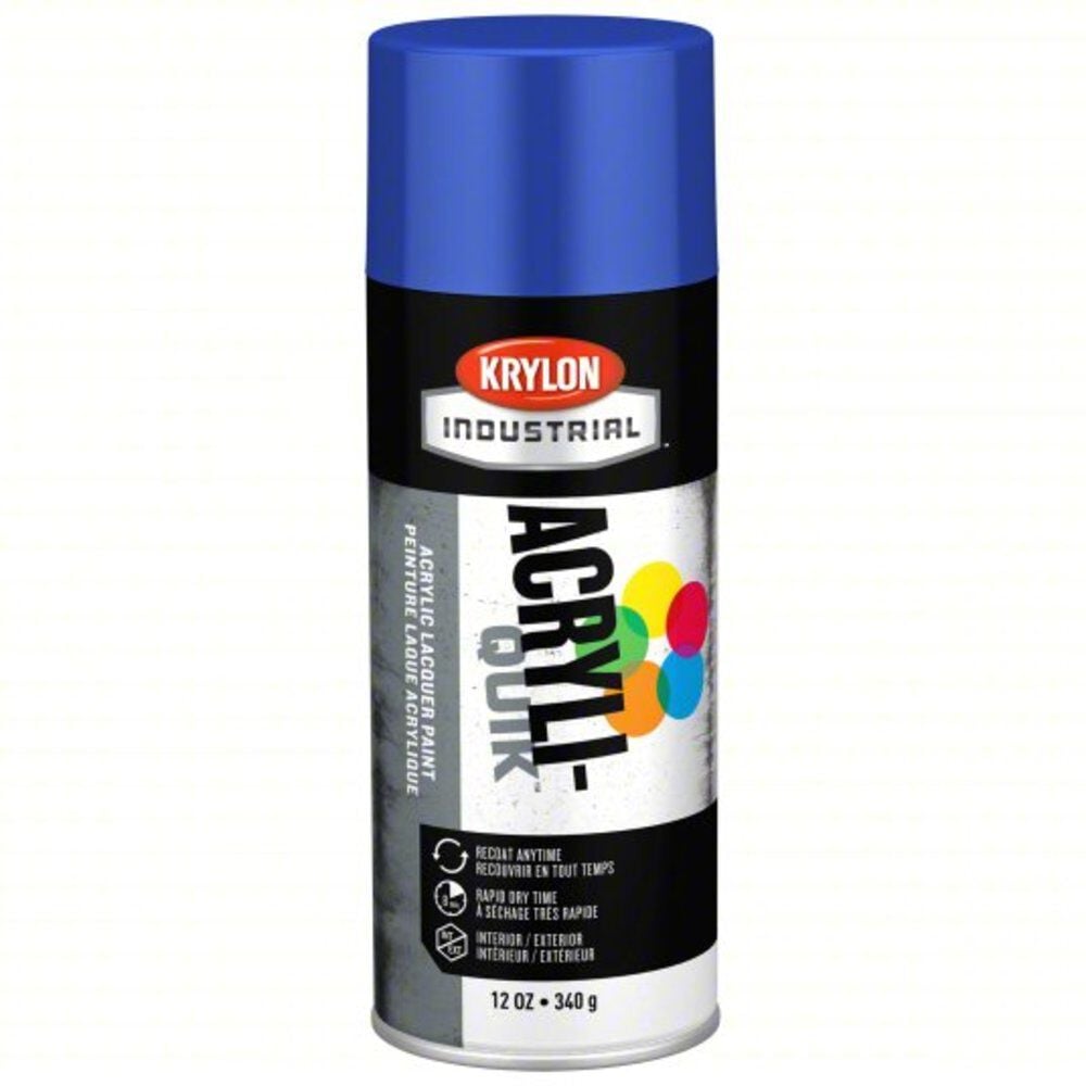 Krylon Acryli-Quik Acrylic Lacquer 12oz Gloss Sheen Safety Blue Paint – K01910A07