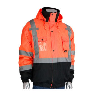 Protective Industrial Products ANSI R3 Premium Plus Bomber Jacket Hi Vis Orange XL