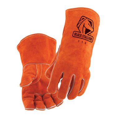 Black Stallion Welding Gloves Orange Split Cowhide Stick
