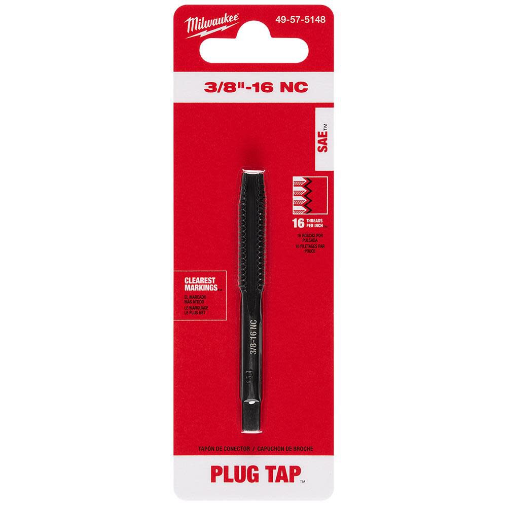 Milwaukee 3/8 in -16 NC Straight Flute Plug Tap, large image number 12