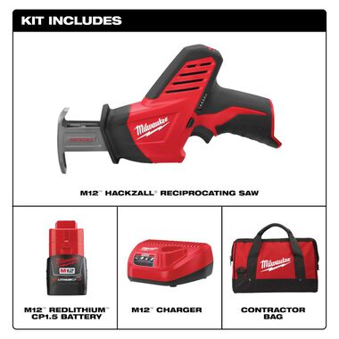 Milwaukee M12 HACKZALL Reciprocating Saw One Battery Kit, large image number 1