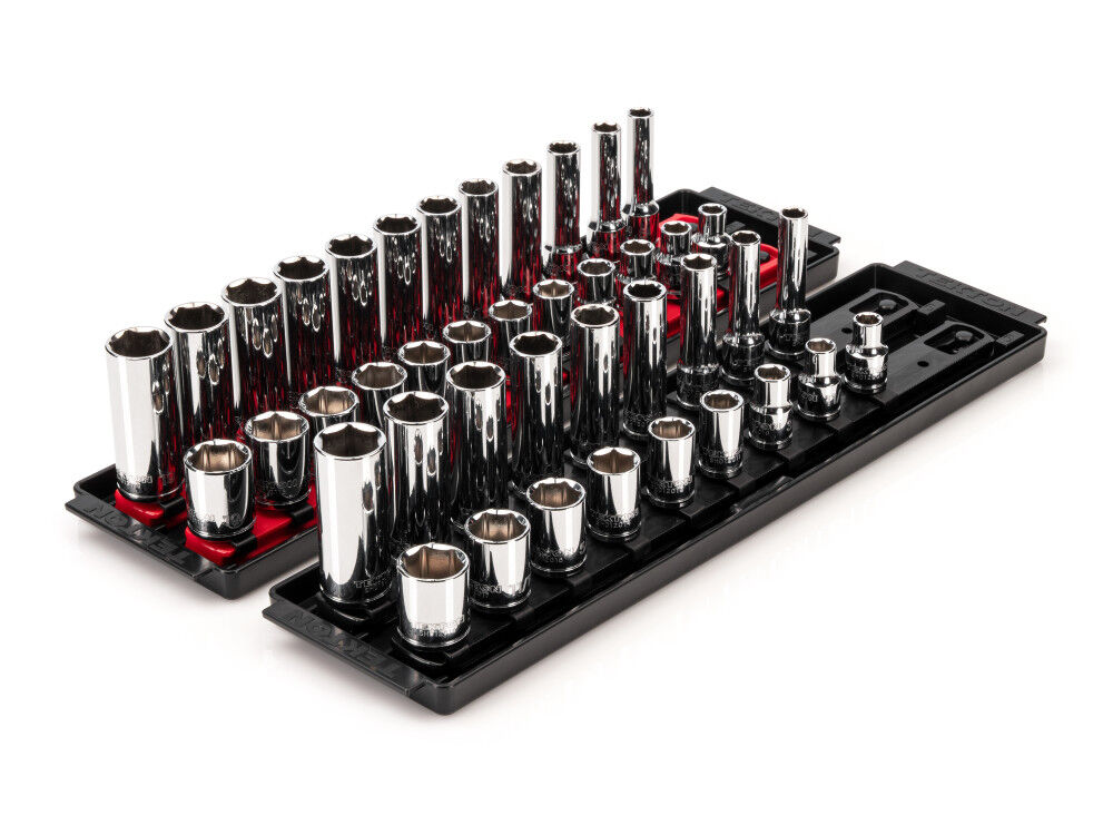 Tekton 3/8 Inch 6 Point Socket Set, 42 Pieces (5/16-3/4 Inch, 8-19 mm), large image number 1