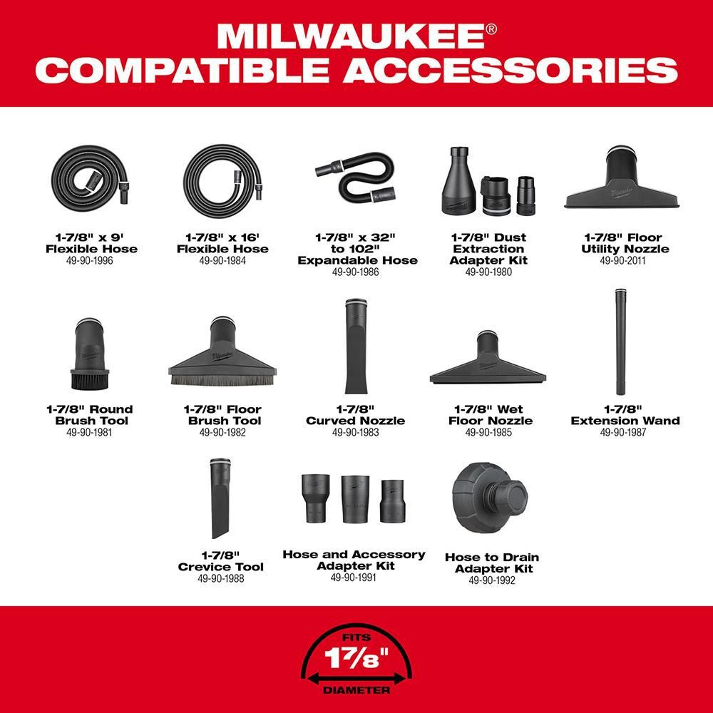 Milwaukee M18 FUEL Vacuum 9 Gallon 36V Wet/Dry (Bare Tool), large image number 9