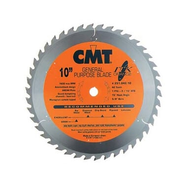 CMT 10 In x 42 x 5/8 In ITK General Purpose Blade, large image number 0