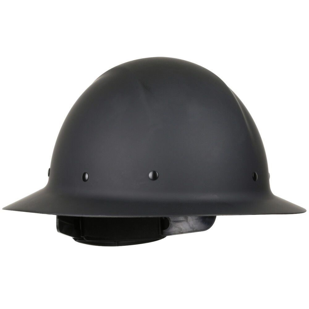 Matte black full brim shop hard hat