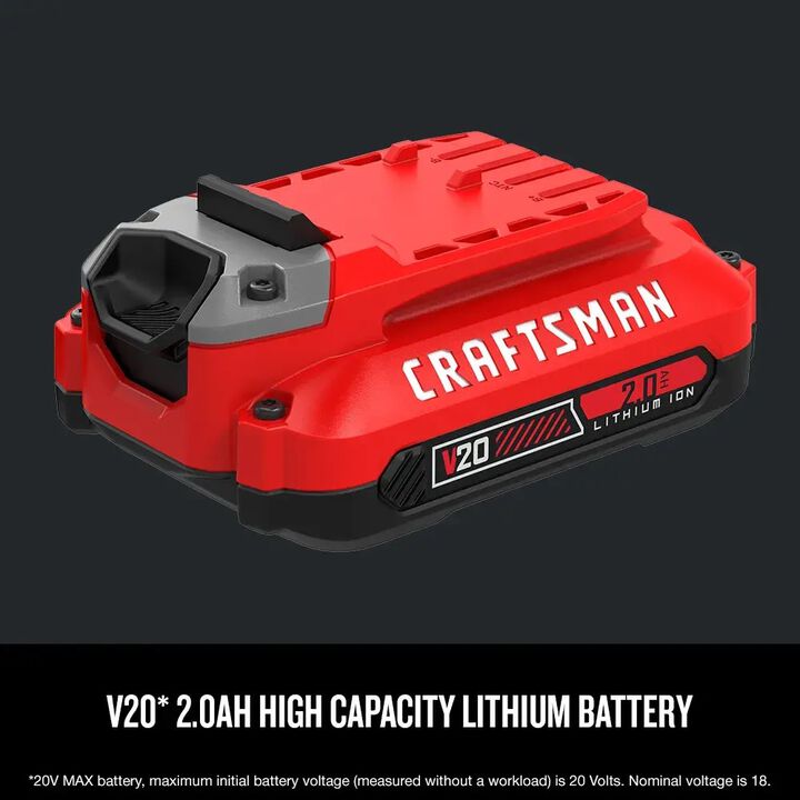 CRAFTSMAN V20 20V 2Ah Lithium Ion Power Tool Battery Pack with Fuel Indicator (2 Pack), large image number 6