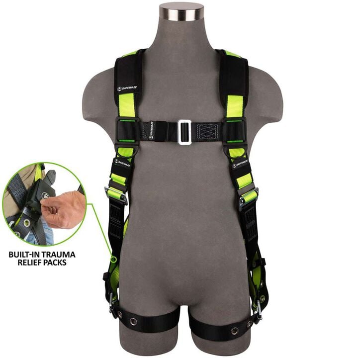 Safewaze PRO Full Body Harness: 1D, MB Chest, TB Legs, Trauma relief, large image number 0