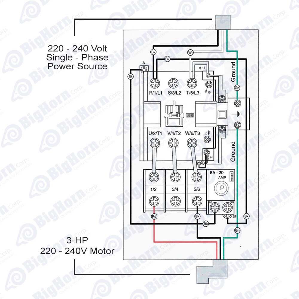 Big Horn Magnetic Switch SW90-23 1 Phase 220-240V 3hp 18-26 Amp, large image number 5