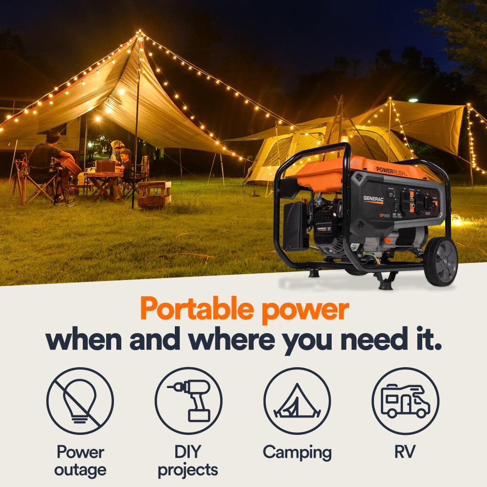 Generac GP Series 4,500 Watt Gas Powered 49-State Portable Generator with COsense Technology, large image number 3