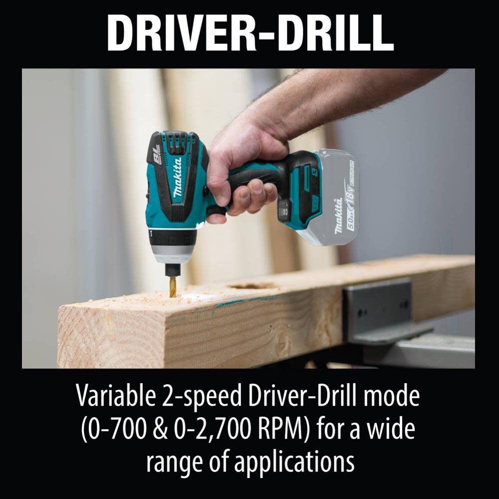 Makita 18V LXT Lithium Ion Brushless Cordless Impact-Hammer-Driver-Drill Tool Only & ImpactX 100 pc. Driver Bit Set Bundle, large image number 7