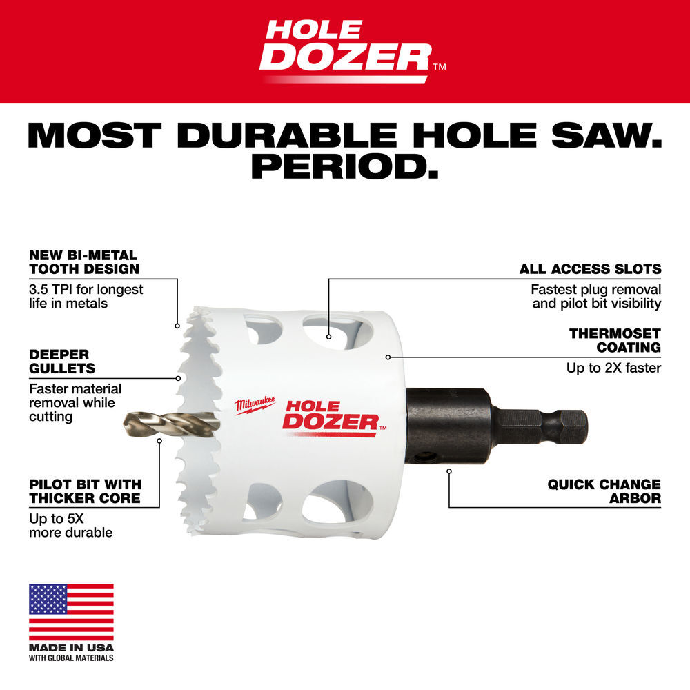 Milwaukee HOLE DOZER Bi-Metal Hole Saw Kit 20pc, large image number 4