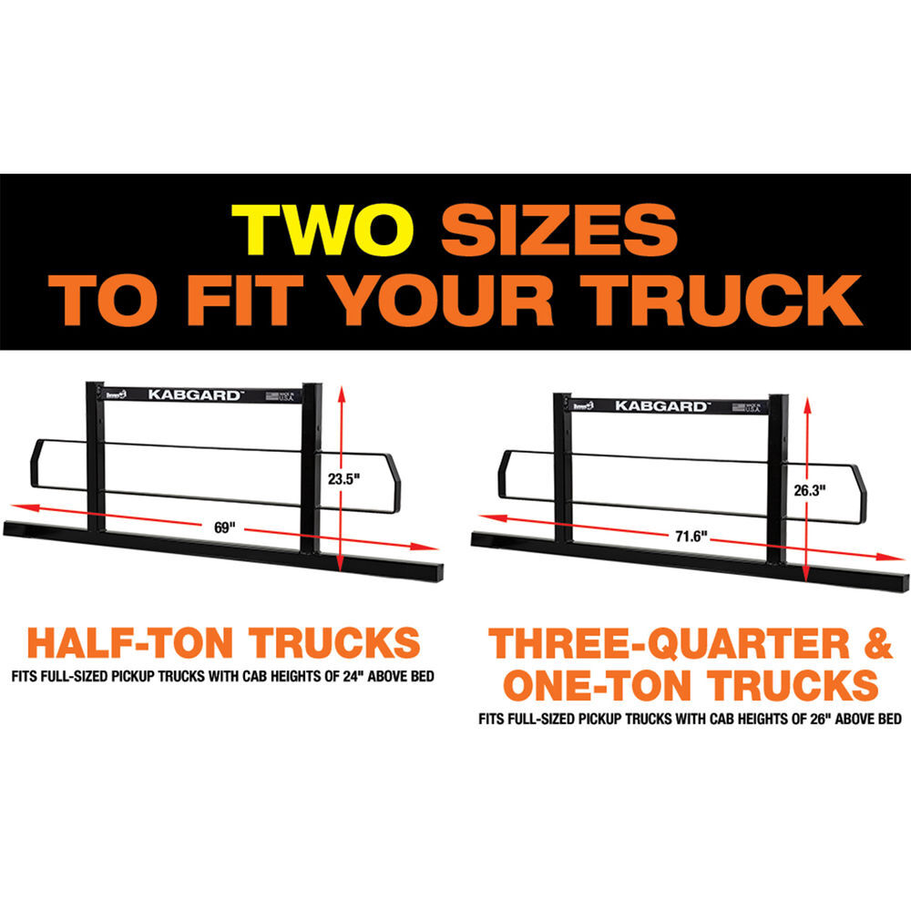Buyers Products Company 69 Inch KabgardHeavy-Duty Steel Pickup Truck Headache Rack Bundle with Standard Mounting Brackets, large image number 3