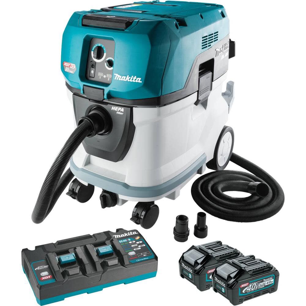 Makita 40V max X2 (80V) XGT 10 Gallon HEPA Wet & Dry Vacuum 4.0Ah Kit, large image number 1