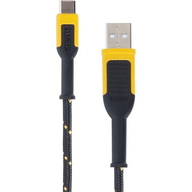 DEWALT Phone Charger USB-A to USB-C Reinforced Braided Cord 6'