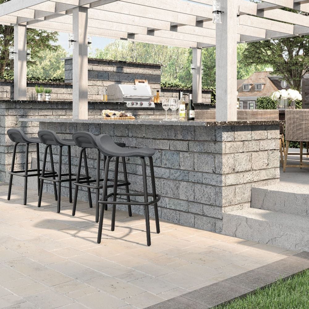Suncast 18 Inch x 20.75 Inch x 35.5 Inch 300 Lbs Outdoor Bar Stool, Cool Gray, 2 Pack, large image number 2