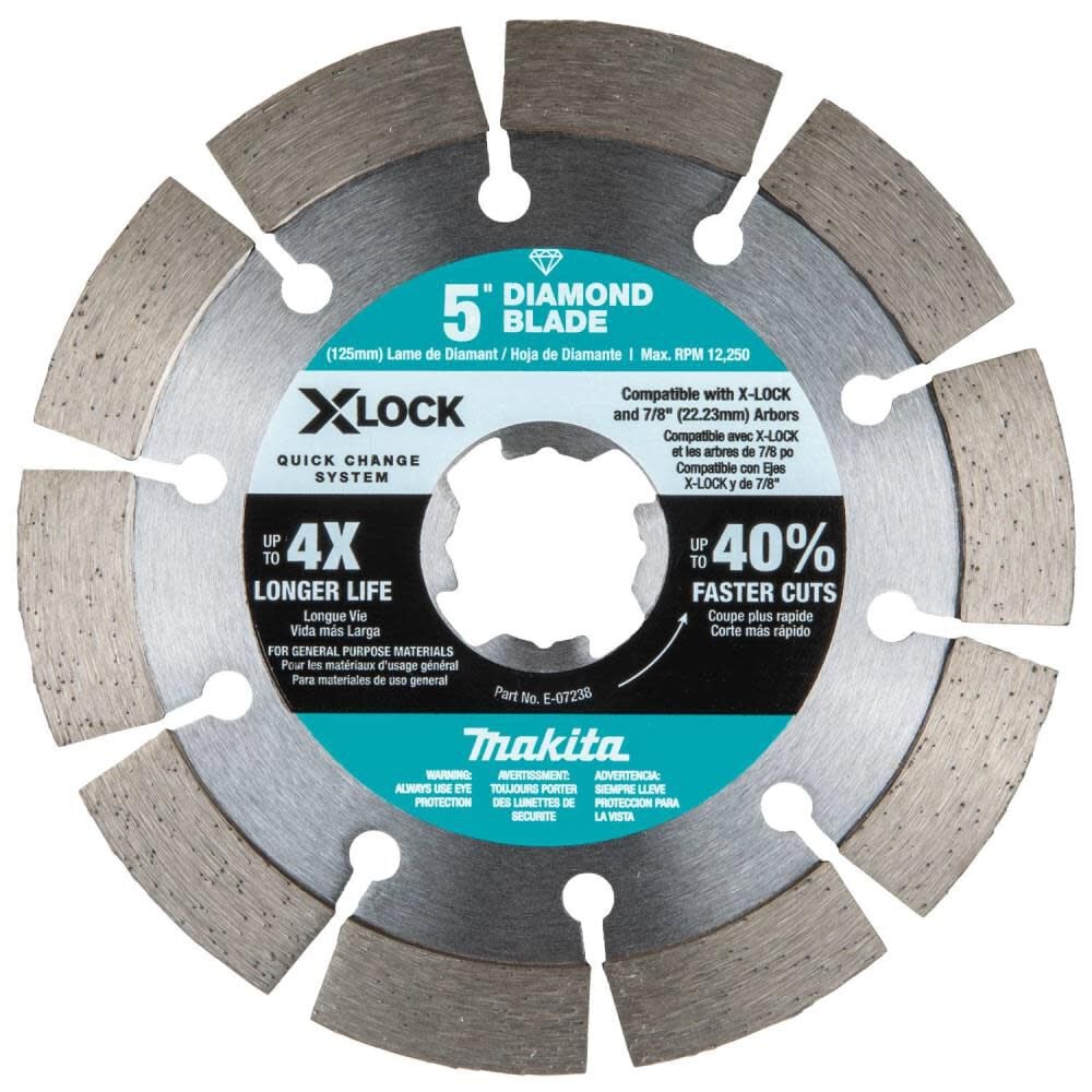 Makita XLOCK 5 Inch Segmented Rim Diamond Blade for Masonry - E-07238