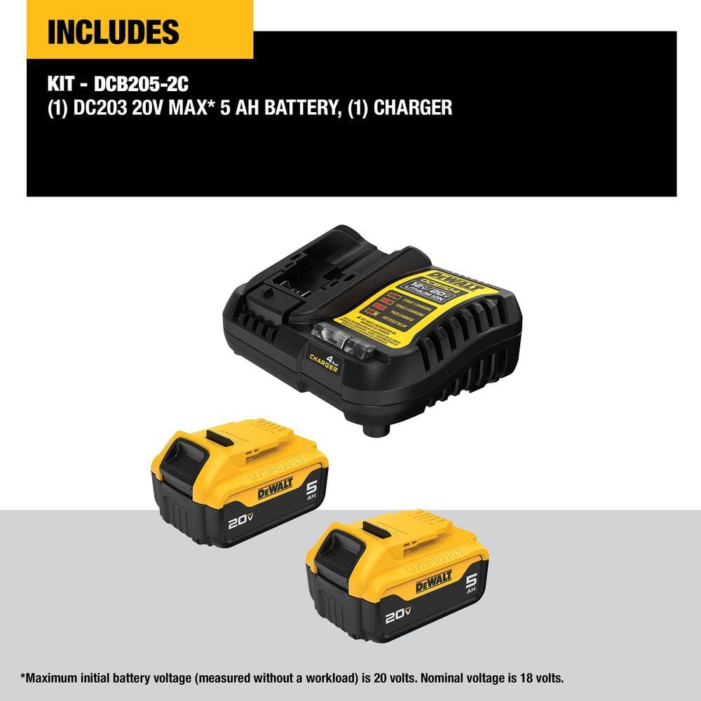 DEWALT 20V MAX Premium Lithium-Ion 5Ah Starter Kit, large image number 2