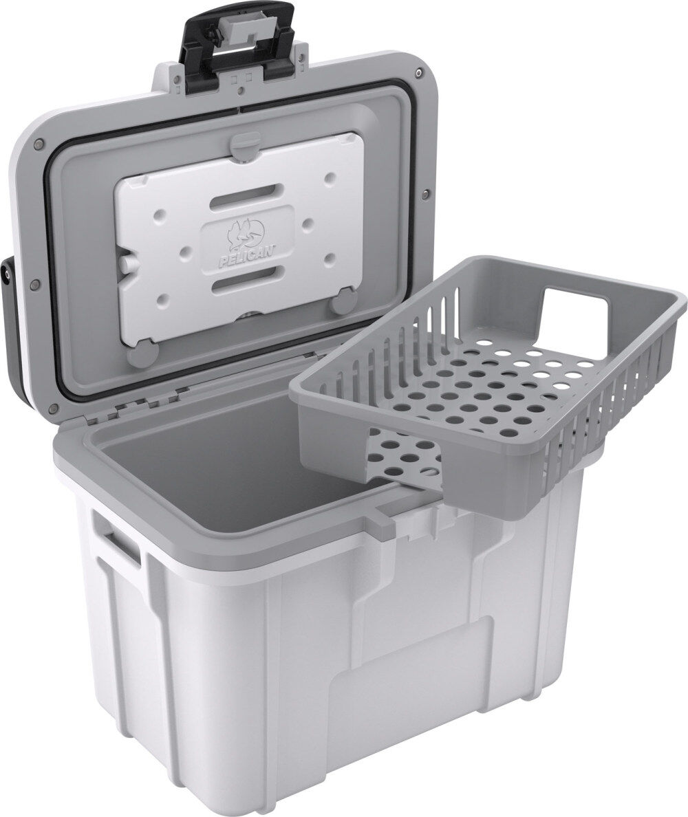 Pelican Plastic Personal Cooler with Handle, 8 Quart, White and Gray, large image number 9