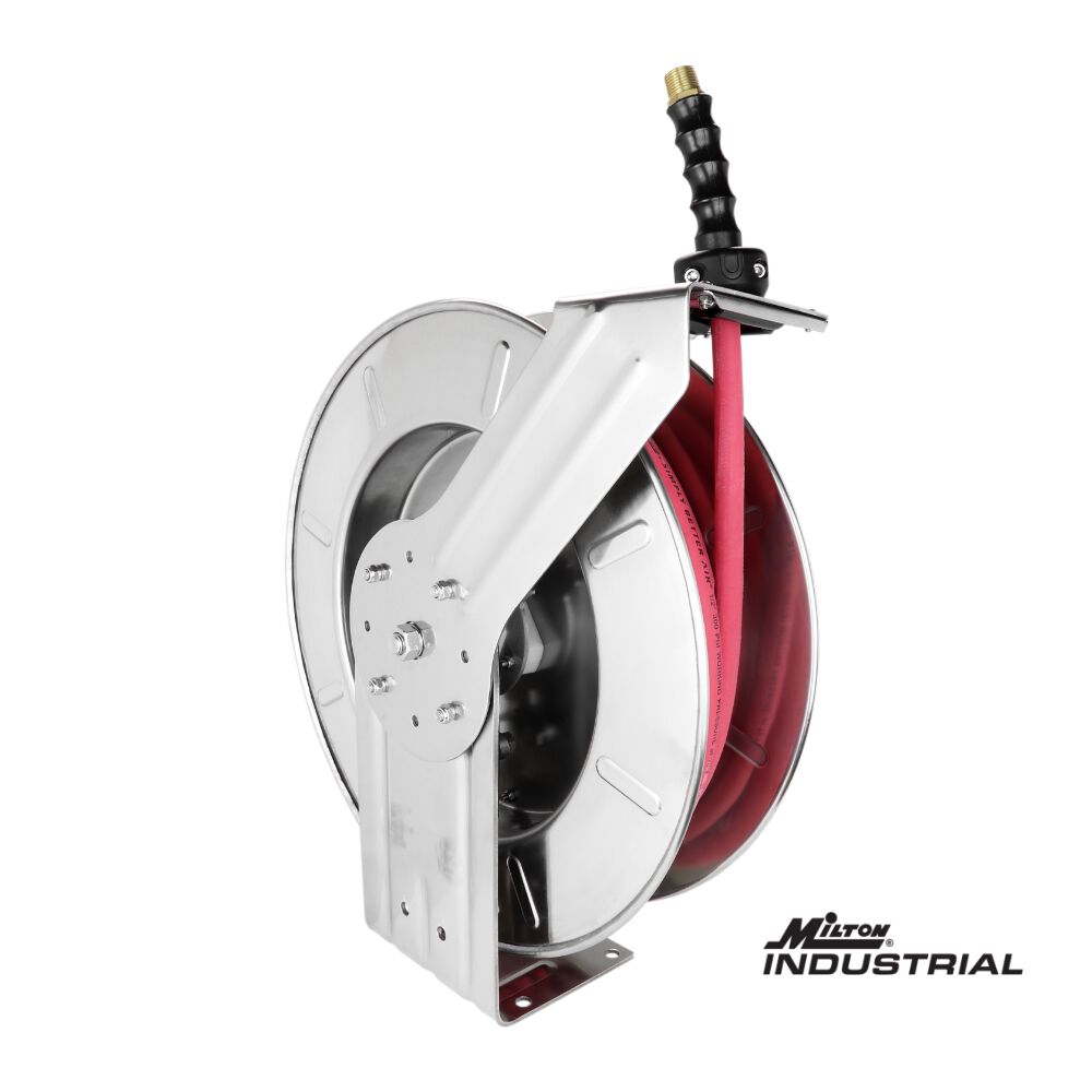 Milton Hose Reel 3/8in ID x 25' Rubber Hose with 3/8in NPT, large image number 2