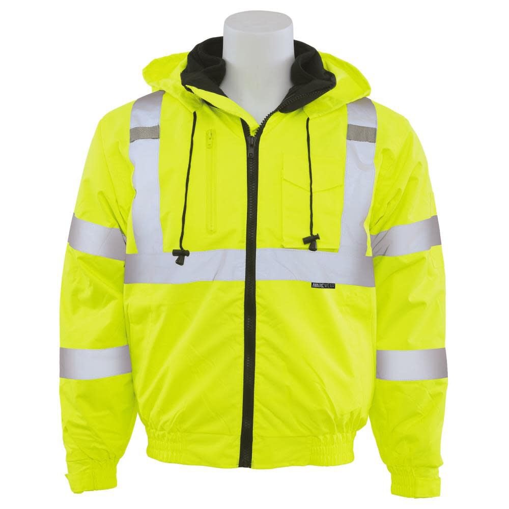 ERB W510 Class 3 Bomber Jacket Hi Viz Lime Black Bottom 2X – 62437
