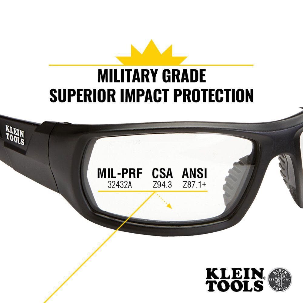 Klein Tools Pro Safety Glasses Full Frame Clear Lens, large image number 2