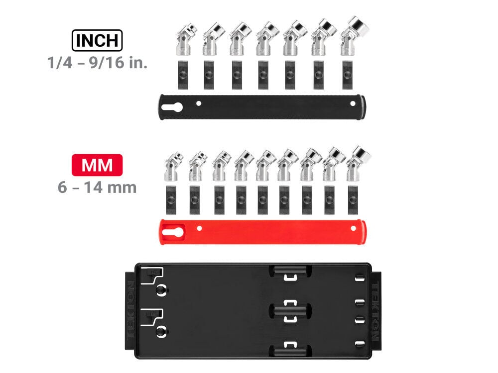Tekton 1/4 Inch 6 Point U-Joint Socket Set, 16 Pieces (1/4-9/16 Inch, 6-14 mm), large image number 6