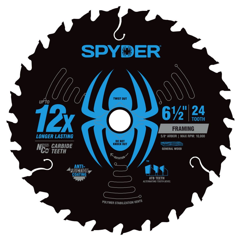 Spyder 6-1/2 Inch 24T Circular Saw Blade for Framing, large image number 1