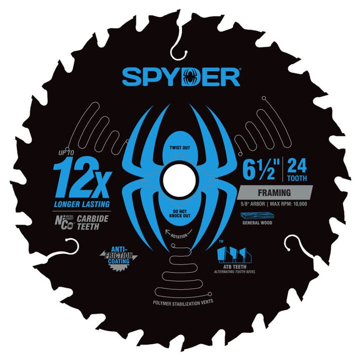 Spyder 6-1/2 Inch 24T Circular Saw Blade for Framing