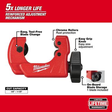 Milwaukee 1 In. Mini Copper Tubing Cutter, large image number 1
