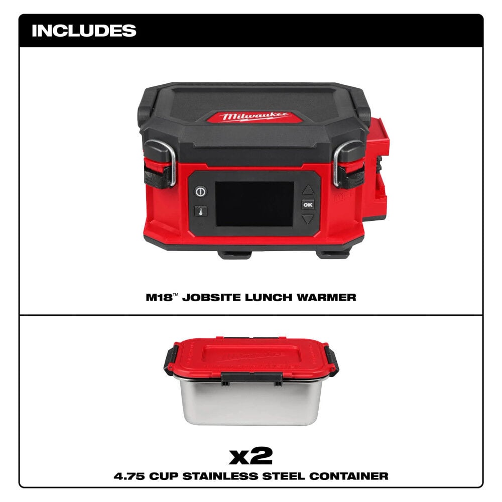 Milwaukee M18 Jobsite Lunch Warmer (Bare Tool) with PACKOUT Compatibility and REDLITHIUM HIGH OUTPUT XC5 Battery Bundle, large image number 7