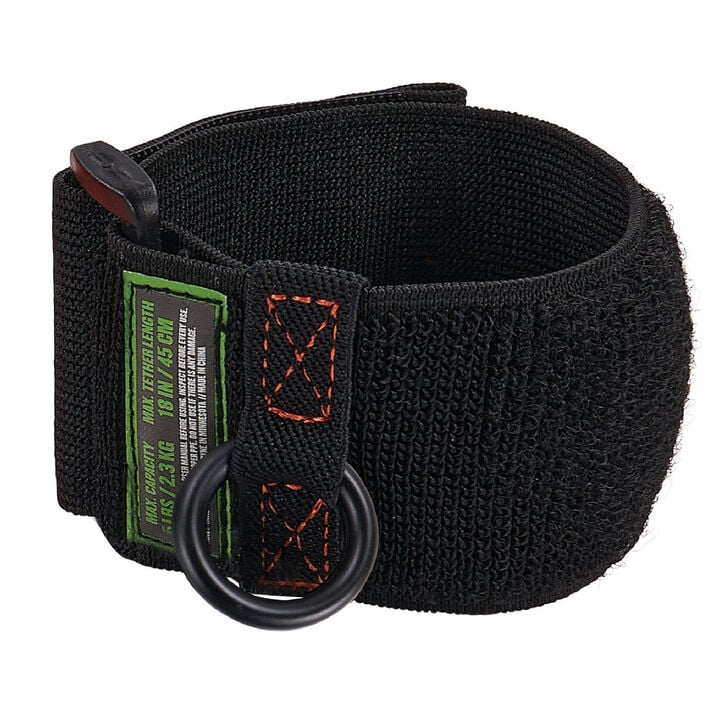 Ergodyne Squids 3123 Black Tool Wristband D-Ring Anchor