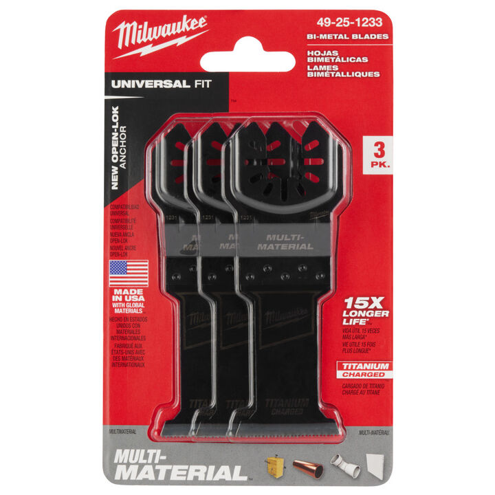 Milwaukee OPEN-LOK 1-3/8inch TITANIUM ENHANCED BI-METAL MULTI-MATERIAL BLADES 3PK, large image number 12