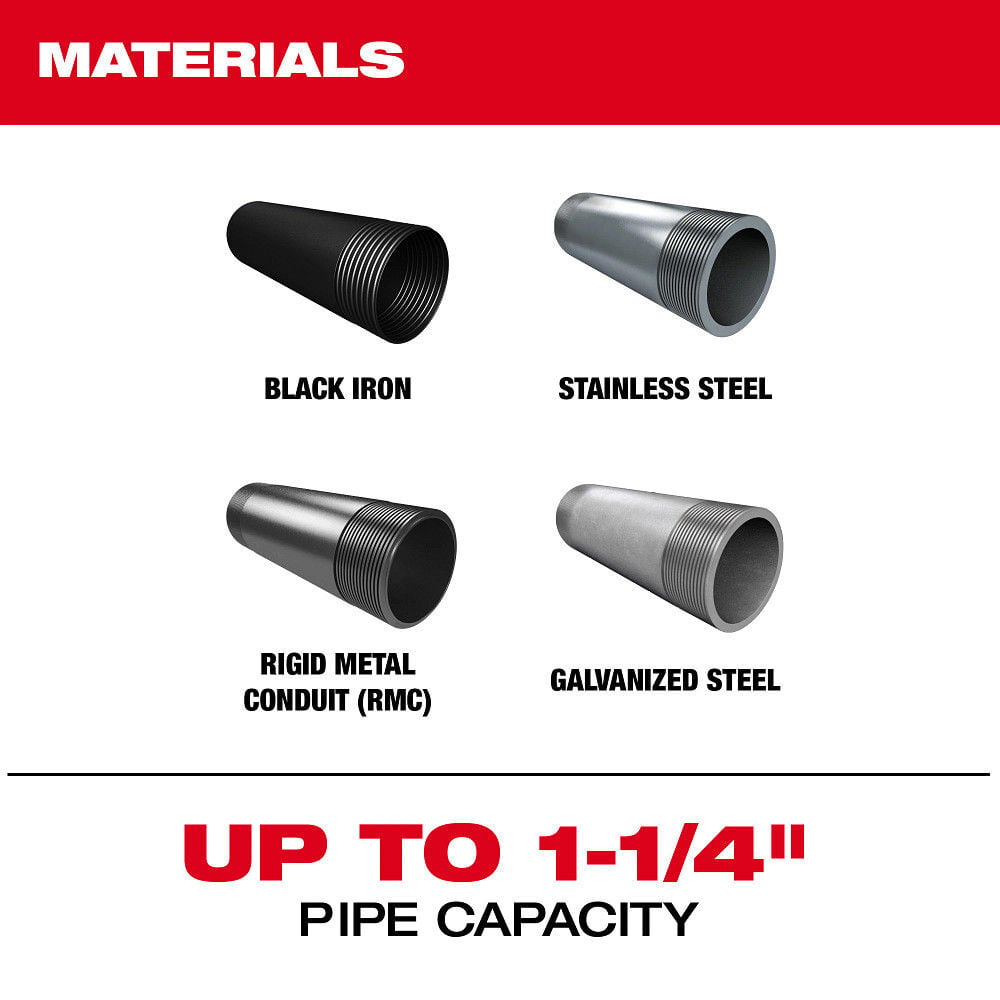 Milwaukee M18 FUEL Compact Pipe Threader ONE KEY with 1/2inch - 1 1/4inch Die Heads, large image number 8
