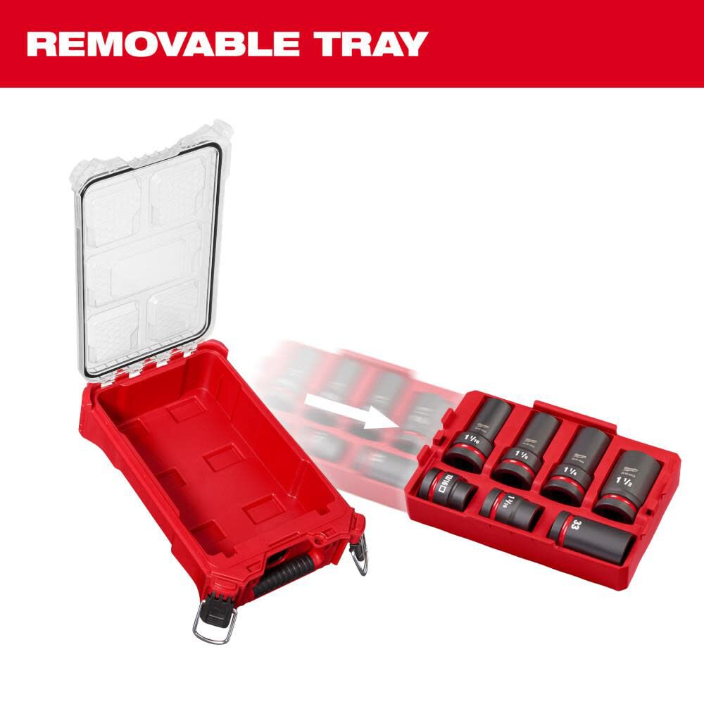 Milwaukee SHOCKWAVE Impact Duty 1 in Drive 7 Piece MM & SAE