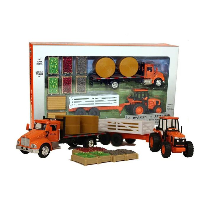 Kubota 1:43 Scale Miniature Toy Truck & Tractor Set, large image number 1